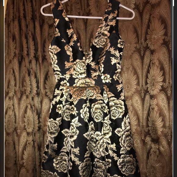 black and gold vintage dress